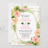 Invitation Tropical Jungle with Foliage Wedding (Devant)