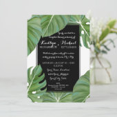Invitation Tropical Leaf Foliage Beach moderne Couples Douche (Debout devant)