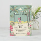 Invitation Tropical Love Story Mariage d'été (Debout devant)