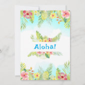 Invitation Tropical Luau Aloha Graduation Party Blue (Dos)