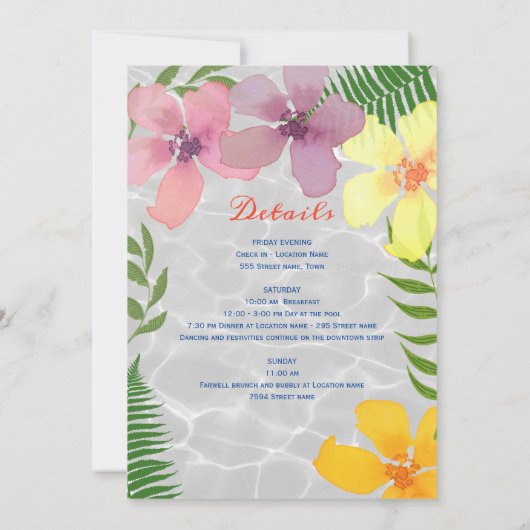 Invitation Tropical Luau Bachelorette (Dos)