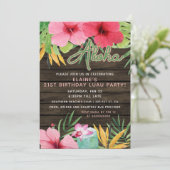 Invitation Tropical LUAU pour adultes fête d'anniversaire (Debout devant)
