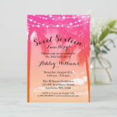 Invitation Tropical Luau Rose Orange Sweet 16 Anniversaire (Debout devant)
