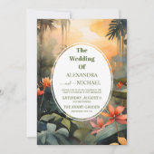 Invitation Tropical Lush Blush Floral Mariage moderne (Devant)