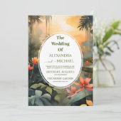 Invitation Tropical Lush Blush Floral Mariage moderne (Debout devant)