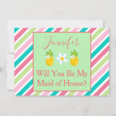 Invitation Tropical Maid of Honor Proposition d'ananas Thème (Devant)