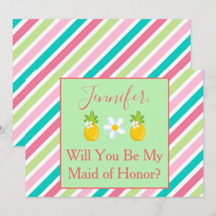Invitation Tropical Maid of Honor Proposition d'ananas Thème