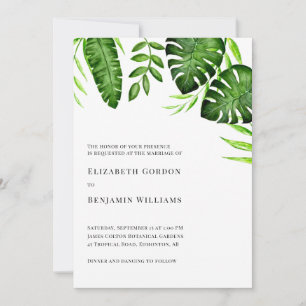 Invitation Tropical Mariage Végétal Feuille Botanique Monster