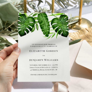 Invitation Tropical Mariage Végétal Feuille Botanique Monster
