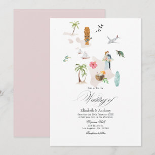 Invitation Tropical Maui - Mariage de Destination à Hawaii