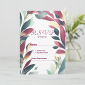 Invitation Tropical menthe orange bordeaux floral RSVP (Debout devant)