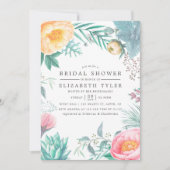 Invitation Tropical Mint Floral Fête des mariées d'été Invita (Devant)