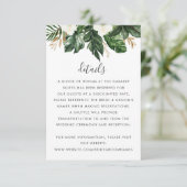 Invitation Tropical Modern Palm Cactus Blanc Détails Floral (Debout devant)