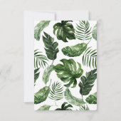 Invitation Tropical Modern Palm Cactus Blanc Détails Floral (Dos)