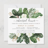 Invitation Tropical Modern Palm Cactus White Floral Rehearal (Devant)