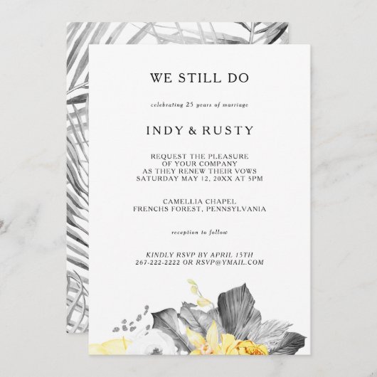 Invitation Tropical Moderne Nous Continuons À Vow Renouvellem (Devant / Derrière)