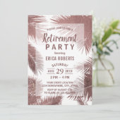 Invitation Tropical moderne Rose Gold Palm Beach Retraite (Debout devant)