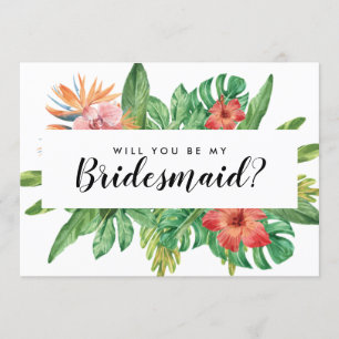 Invitation Tropical Moderne Serez-Vous Mon Mariage D'Épouse