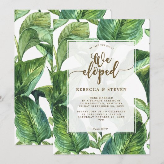 Invitation tropical nous avons attaché le noeud que nous nous (Devant / Derrière)