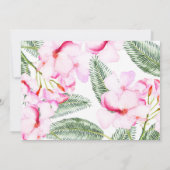 Invitation Tropical Oasis Rose Vert Mariage Hawaïen (Dos)