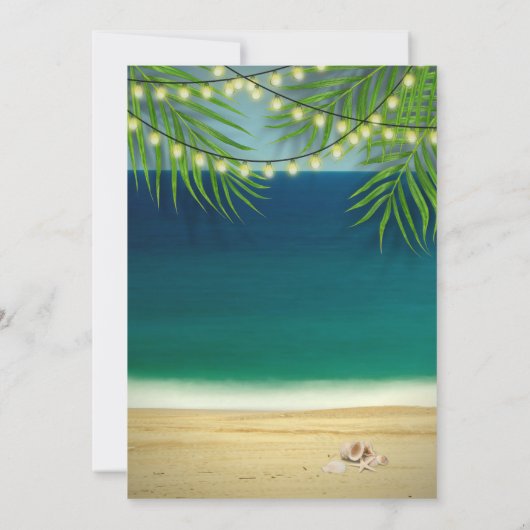Invitation Tropical Ocean Beach Thème String Mariage (Dos)