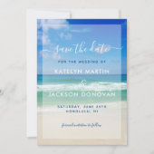 Invitation Tropical Ocean Waves Photo Beach Enregistrer la da (Devant)