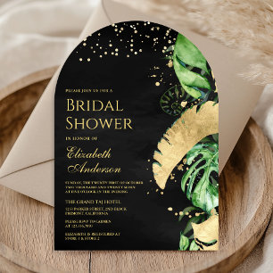 Invitation Tropical Or Palm Arch Noir Bridal Shower
