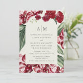 Invitation Tropical Orchid Hawaiian Island Wedding  (Debout devant)