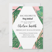 Invitation Tropical Palm Bachelorette Party Itinéraire Détail (Devant)