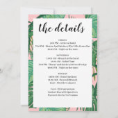 Invitation Tropical Palm Bachelorette Party Itinéraire Détail (Dos)