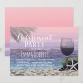 Invitation Tropical Palm Beach Wine Retirement Party (Devant / Derrière)