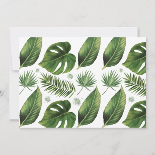 Invitation Tropical Palm Bubble & Brews Couples Douche Invit (Dos)