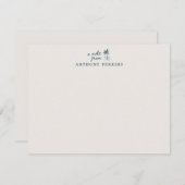 Invitation Tropical Palm Coastal Beach Personalized Note Card (Devant / Derrière)