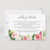 Invitation Tropical Palm Feuille Détails du Mariage Insérer u (Devant)