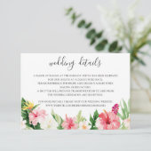 Invitation Tropical Palm Feuille Détails du Mariage Insérer u (Debout devant)