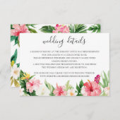 Invitation Tropical Palm Feuille Détails du Mariage Insérer u (Devant / Derrière)