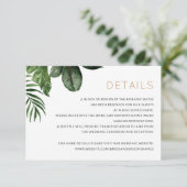 Invitation Tropical Palm Feuille Détails du Mariage Insérer u (Debout devant)