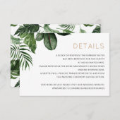 Invitation Tropical Palm Feuille Détails du Mariage Insérer u (Devant / Derrière)