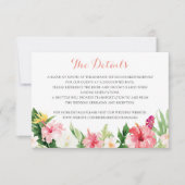 Invitation Tropical Palm Feuille Détails du Mariage Insérer u (Devant)