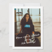 Invitation Tropical Palm Feuille Pool Party Sweet 16 Annivers (Dos)