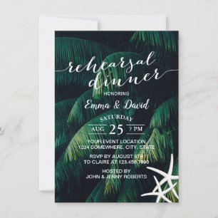 Invitation Tropical Palm Feuille Starfish Mariage