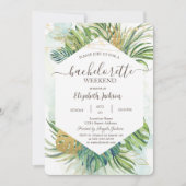 Invitation Tropical Palm Feuille Summer Bachelorette Party (Devant)