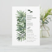 Invitation Tropical Palm Green Double Graduation Party (Debout devant)