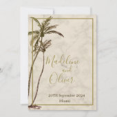 Invitation Tropical Palm Tree élégant Mariage rustique modern (Devant)