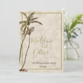 Invitation Tropical Palm Tree élégant Mariage rustique modern (Debout devant)