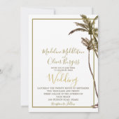 Invitation Tropical Palm Tree élégant Mariage rustique modern (Dos)