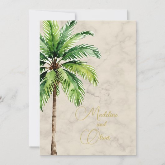 Invitation Tropical Palm Tree Elegant Moderne Mariage élégant (Devant)