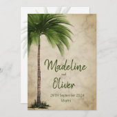 Invitation Tropical Palm Tree Elegant Moderne Mariage élégant (Devant / Derrière)