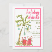 Invitation Tropical Palm Tree Vacances Boissons Fête Invitati (Devant)