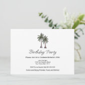 Invitation Tropical Palm Trees Beach 30th Birthday Party (Debout devant)